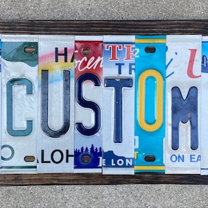 Custom License Plate Signs, License Plate Art, Custom Home Decor, Create Your Own Plates