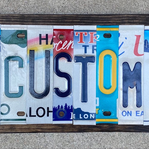 Custom License Plate Signs License Plate Art Custom Home Etsy