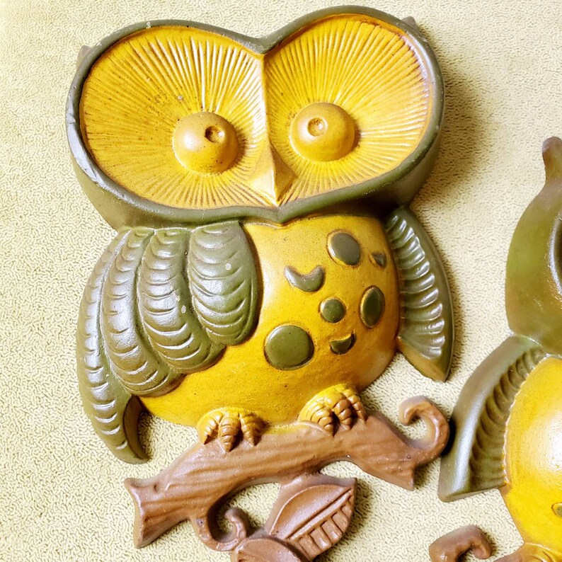 Vintage Metal Owl wall decor by Sexton 1970 Vintage Owl wall Etsy
