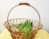 Unique metal and wicker basket Bohemian wicker basket