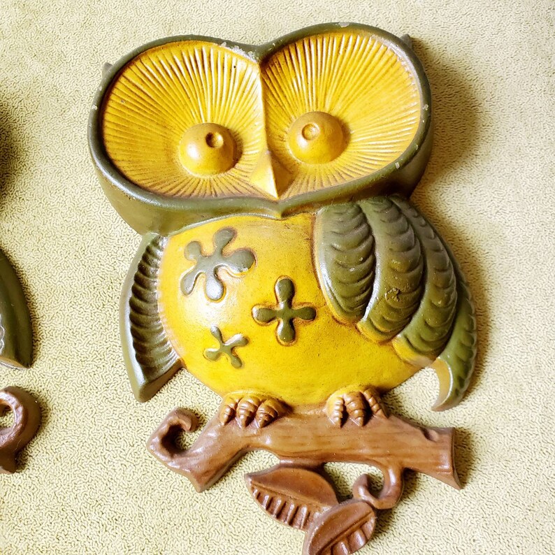 Vintage Metal Owl wall decor by Sexton 1970 Vintage Owl wall Etsy