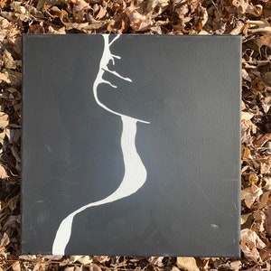 Silhouette painting man painting woman painting black and white painting