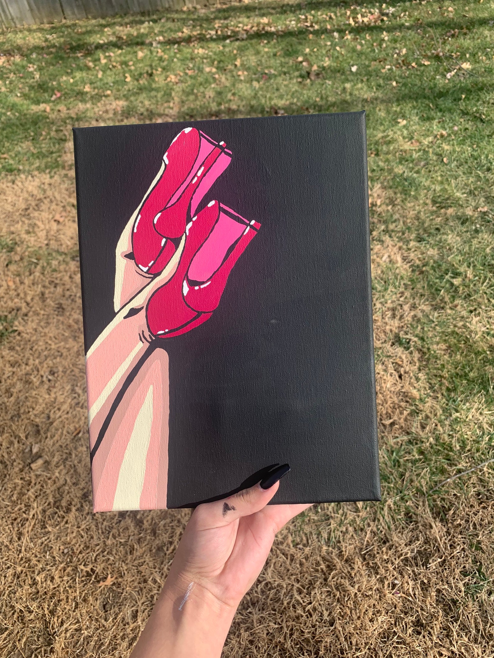 Pop Art Heels Painting Shoe Painting Red Heels Leg Painting Etsy