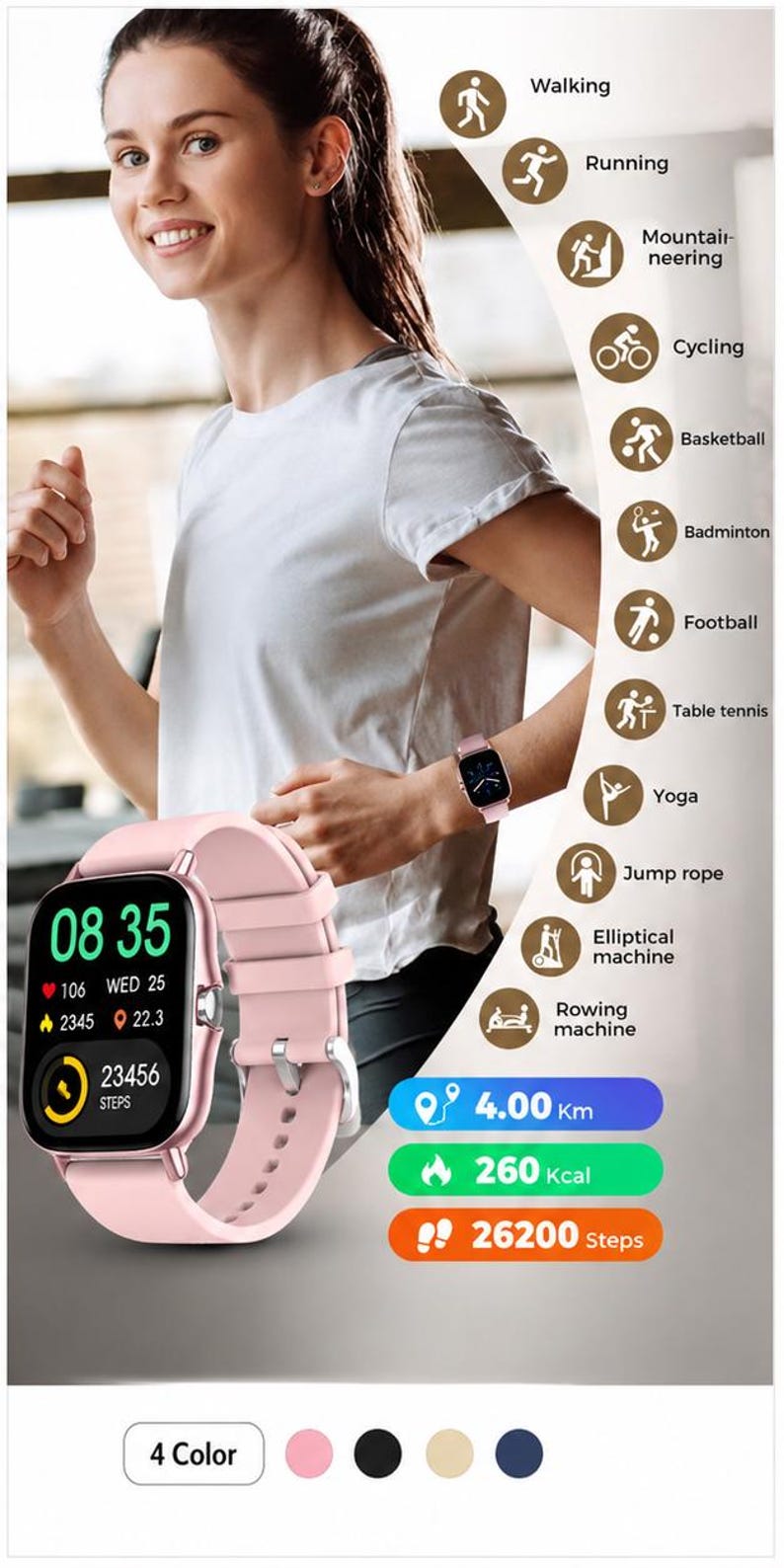 Reloj inteligente con llamadas inalámbricas, seguimiento de actividad física y asistente de voz. imagen 9