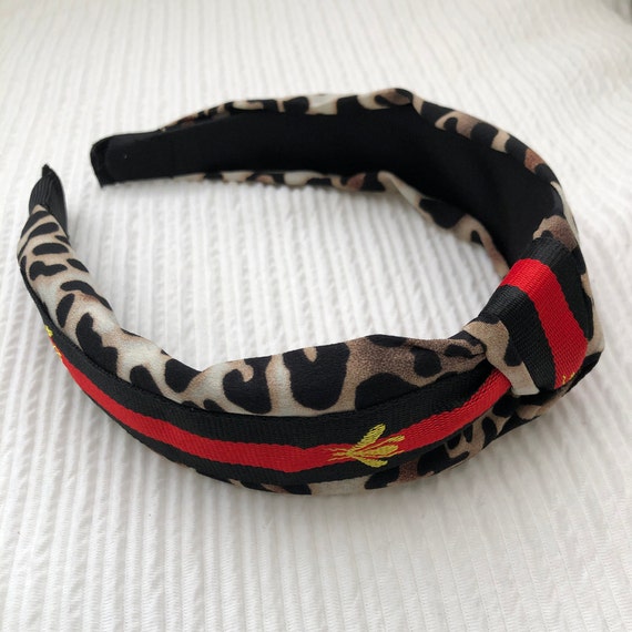 Cheetah print Fabric Bee Headband, Animal print headband, Fabric Headband, Wide Hairband, Hair Hoop, Women Hair Accessory, Fashion Hairband.