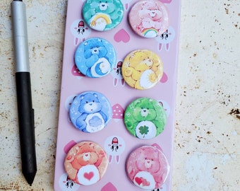 Care Bears inspired pinback buttons