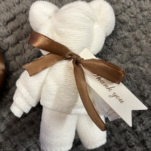 Flannel teddy, baby shower favours