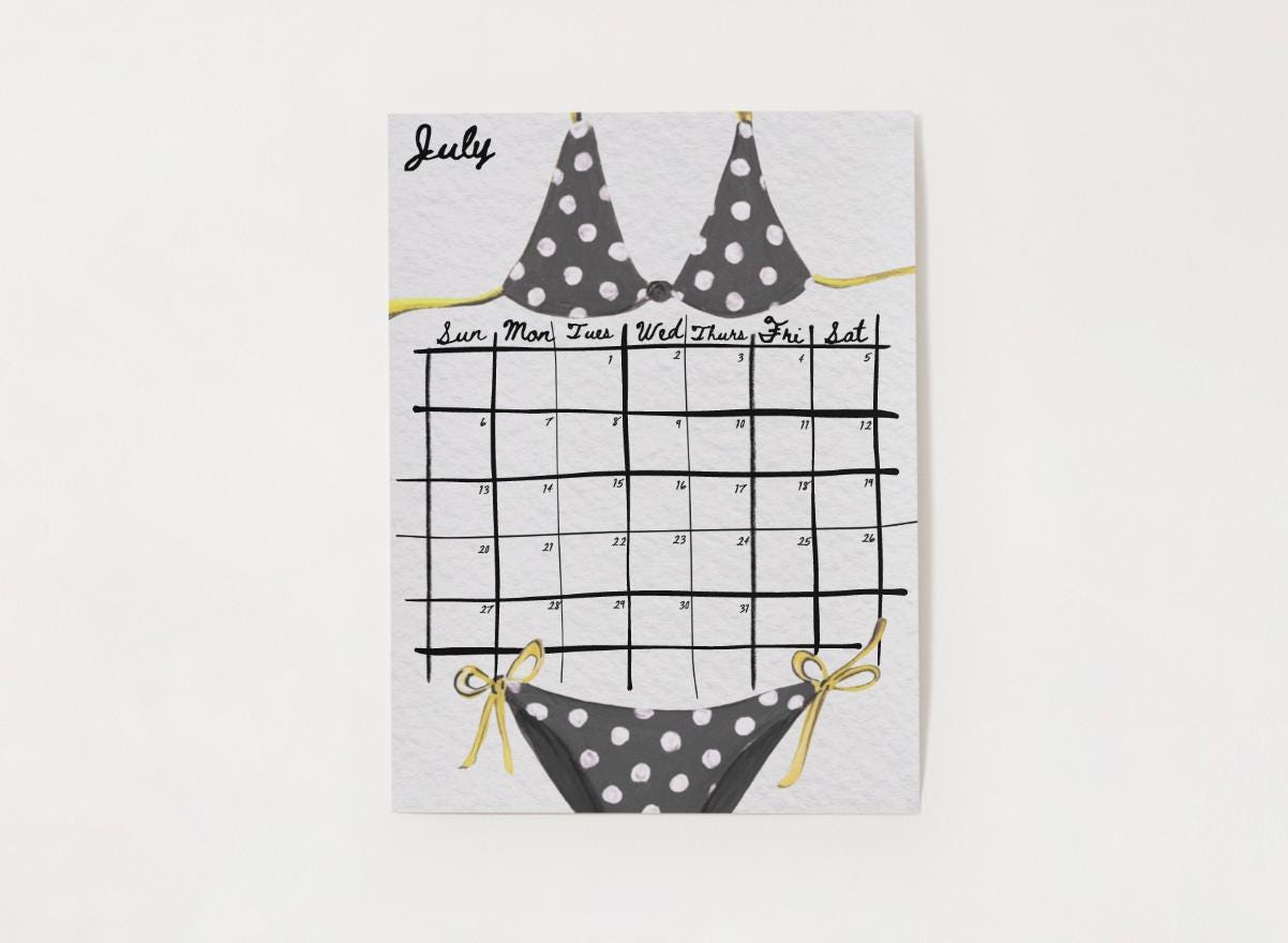 Swimsuit calendar - Etsy 日本