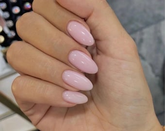 Custom Single Color Press On Nails | Hand Painted Gel Nail Set
