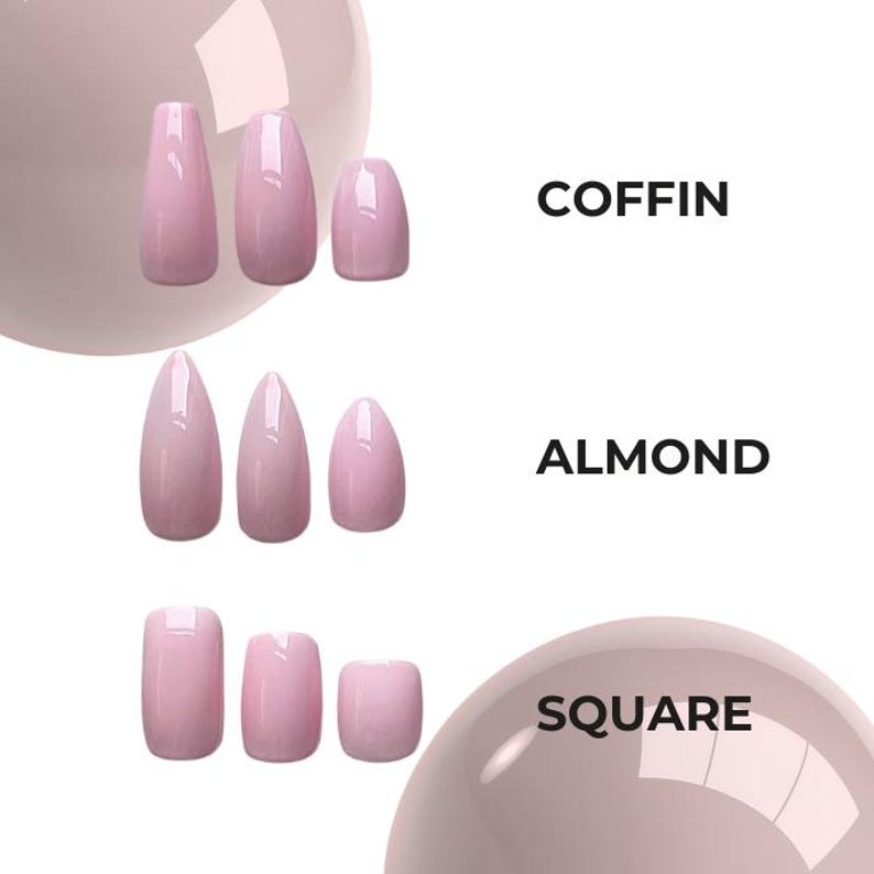 Classic French Tip Press On Nails | Custom Hand Painted Reusable Nail Set image 3