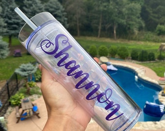 Customized Clear Tumbler, Personalized Tumbler - Personalized Cup - Name Cup- Name Tumbler- Personalized Mug- bridesmaid gift