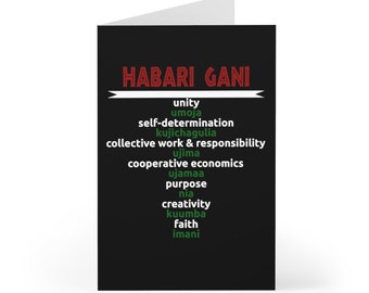 Habari Gani Kwanzaa Principles Greeting Cards (7 pcs)