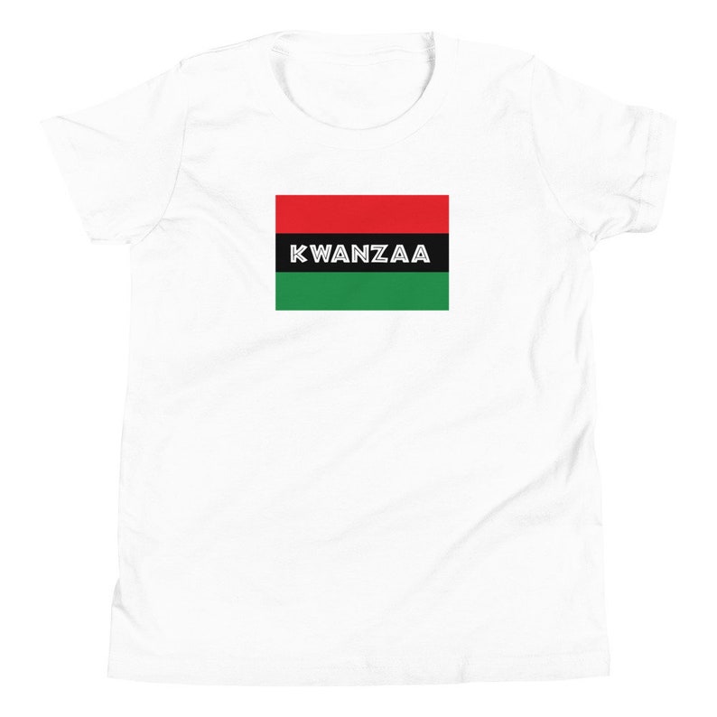 Kwanzaa African American Habari Gani Flag Youth Short Sleeve T-Shirt image 4