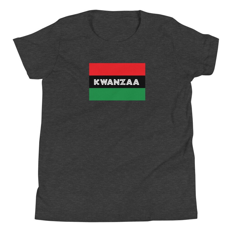 Kwanzaa African American Habari Gani Flag Youth Short Sleeve T-Shirt image 3