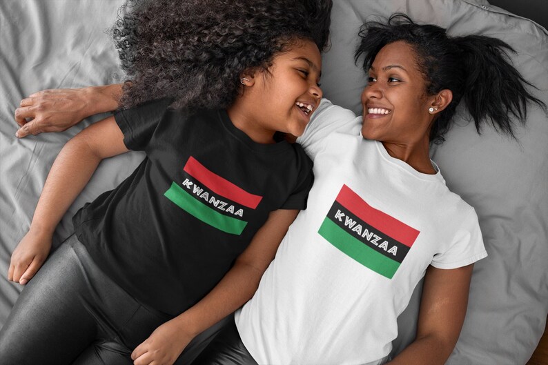 Kwanzaa African American Habari Gani Flag Youth Short Sleeve T-Shirt image 1