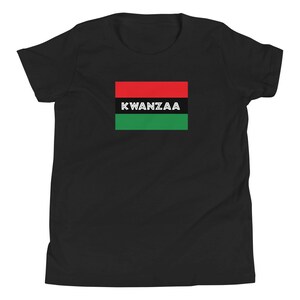 Kwanzaa African American Habari Gani Flag Youth Short Sleeve T-Shirt image 2