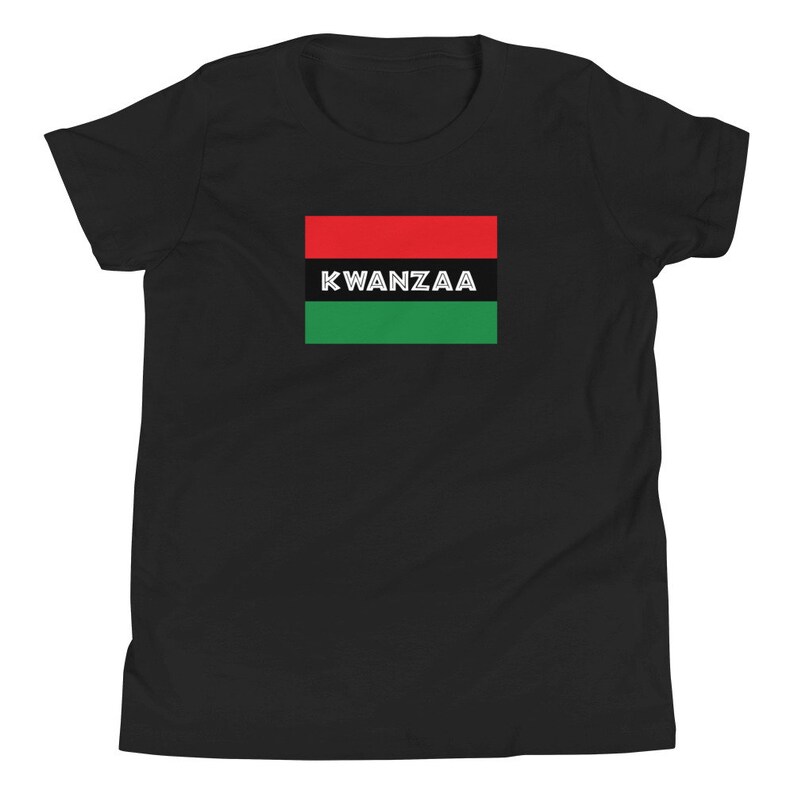 Kwanzaa African American Habari Gani Flag Youth Short Sleeve T-Shirt image 2