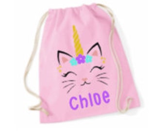 Pram Bag Choose from 10 colours and 4 animals Personalised Animal Drawstring PE Bag ideal for Nursery Childminder 100/% Cotton
