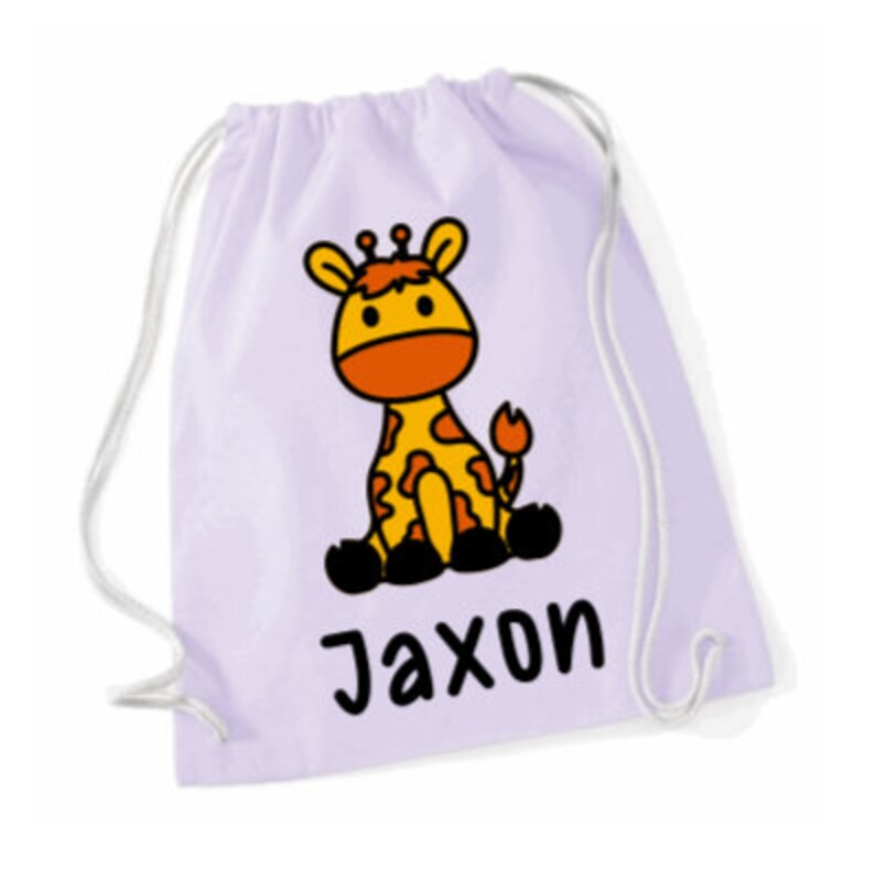 Pram Bag Choose from 10 colours and 4 animals Personalised Animal Drawstring PE Bag ideal for Nursery Childminder 100/% Cotton