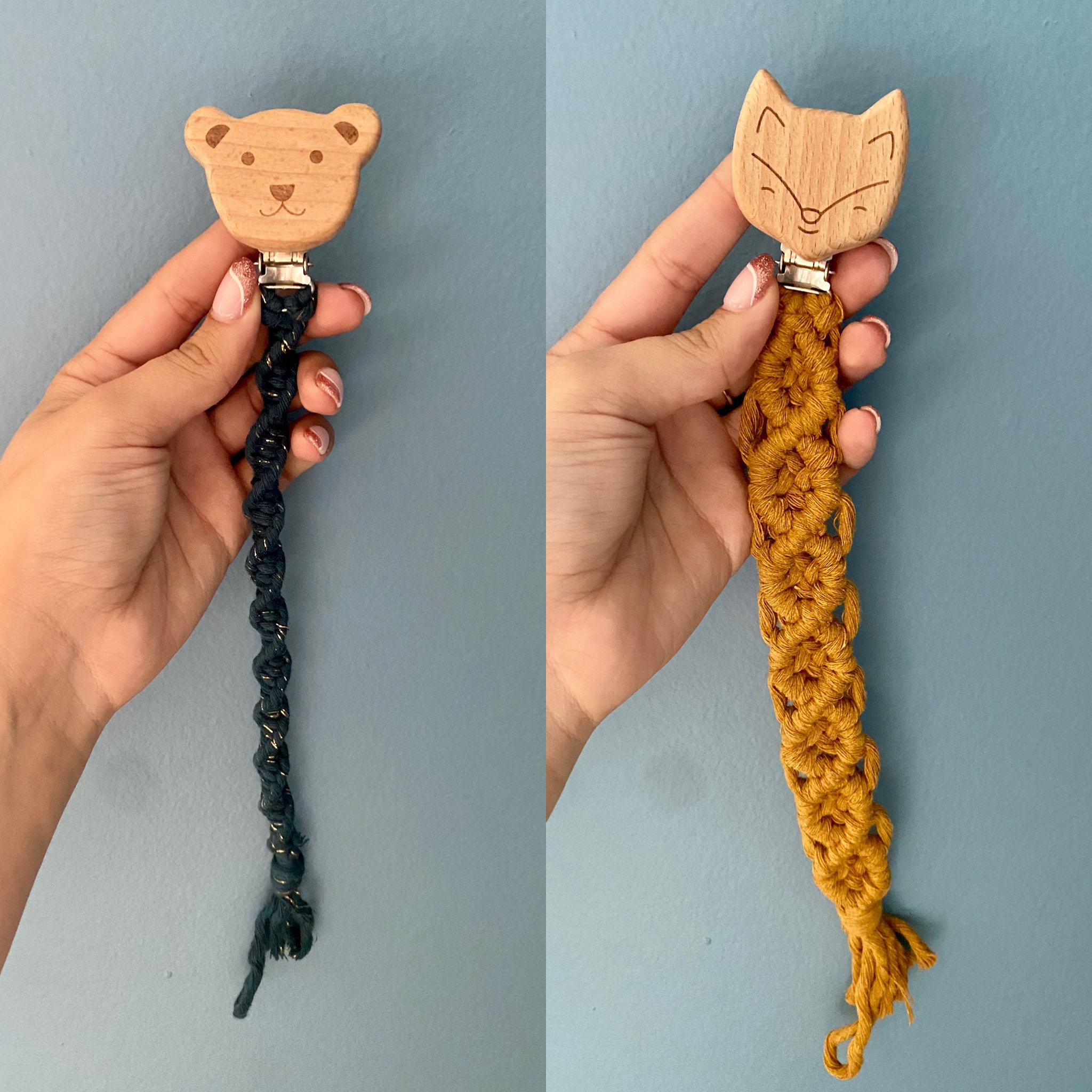 Macrame Pacifier Clips Shaped Pacifier clips Pacifier Etsy