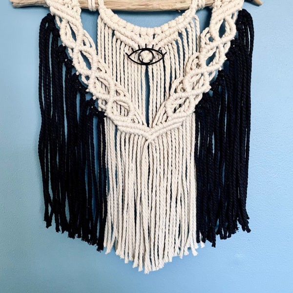 Evil Eye Macrame Wall hang || Macrame Wall Hanging || Macrame Wall Decor || Evil Eye Decor || Macrame Decor