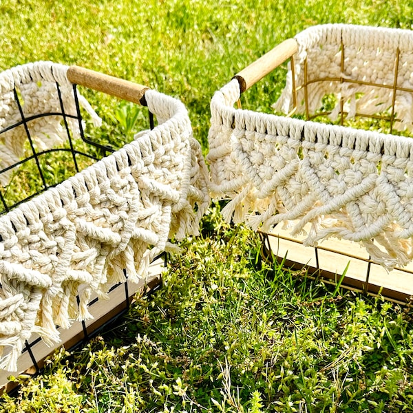 Macrame Basket || Macrame Wire Basket || Baskets || Boho Baskets || Boho decor