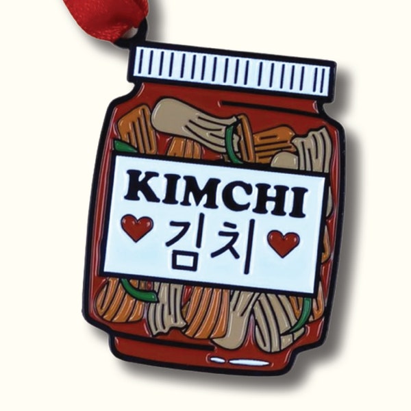 Enamel Kimchi Korean Ornament, Kpop foodie gifts, Asian presents, Culinary christmas, kdrama ornament