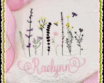 Beautiful keepsake!  Personalized heirloom baby quilt for their/your newest little! Shower them with the perfect family heirloom/keepsake:)