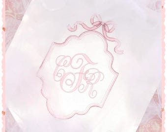 Custom baby banner; welcome banner - classic!  Simple yet gorgeous vine monogram showcasing your little's initials.