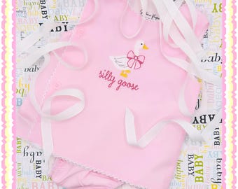 Gorgeous, classic 2-piece diaper sets for your silly goose!  For boys or girls:)