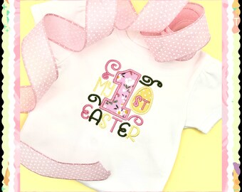 My First Easter white, short-sleeved onesie; have your little girl Easter ready!