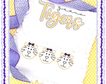 Geaux Tigers! Two (2) piece bib and burp cloth set for the littlest of tiger fans!