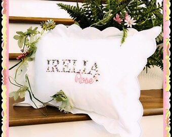 GORGEOUS sham for that special little's nursery or bedroom!  Beautiful floral font - personalized just for her:) Surely to be a favorite!