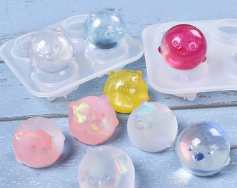 Diy crystal drip plastic mould four small animal mould pig chicken hanging doll silicone mould variety