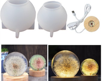 DIY crystal gutta percha epoxy resin resin resin resin one round ball crystal ball night lamp mirror silicone mold（线长140cm厚度20mm）