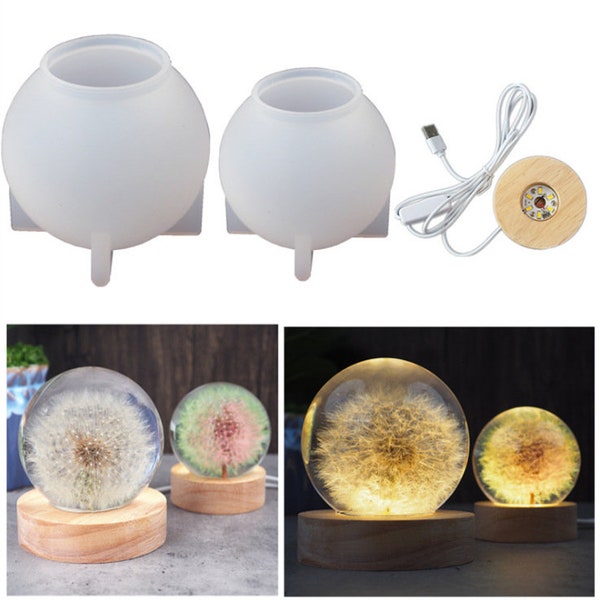 DIY crystal gutta percha epoxy resin resin resin resin one round ball crystal ball night lamp mirror silicone mold（线长140cm厚度20mm）