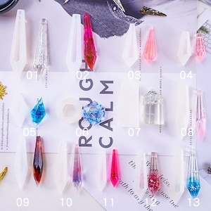 Crystal drop plastic mold DIY hand - made pendant pendant bright pendant jewelry silicone mold