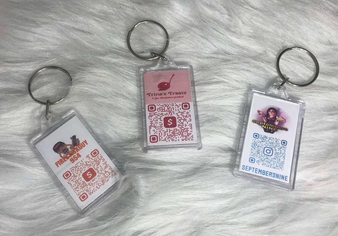 QR Code Keychain | Etsy