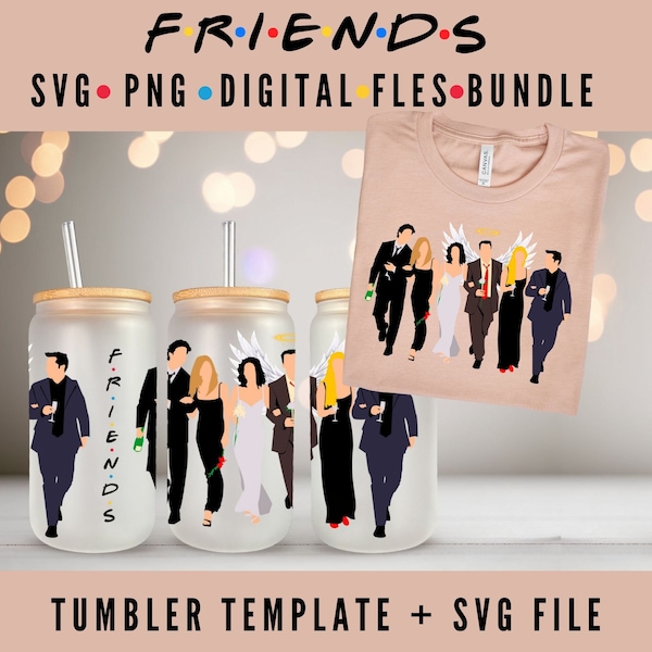 Friends Halo Bundle Chandler Digital Files SVG PNG T-shirts Tumblers Honor