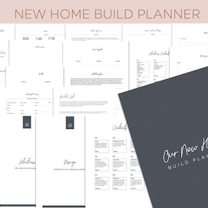 Grey - HOME BUILD PLANNER - New Home Build Planner - Printable Planner - Planner for building a New Home - Grey pdf file - for print