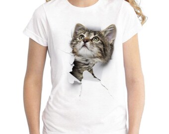 Men Fashion 3D Print Cute Cat Kitten O-neck Casual T-shirt Tops Tees Gift Men Fashion 3D Print Cute Cat Kitten O-neck Casual T-shirt Tops Tees Gift