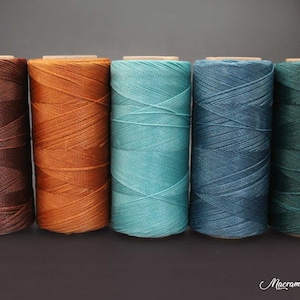 1 mm | 0,75 mm | 0,5 mm Waxed Linhasita Cord Set (75 meters/82 yd), Macrame Cord, Waxed Thread, Jewelry Cord, Leather Cord
