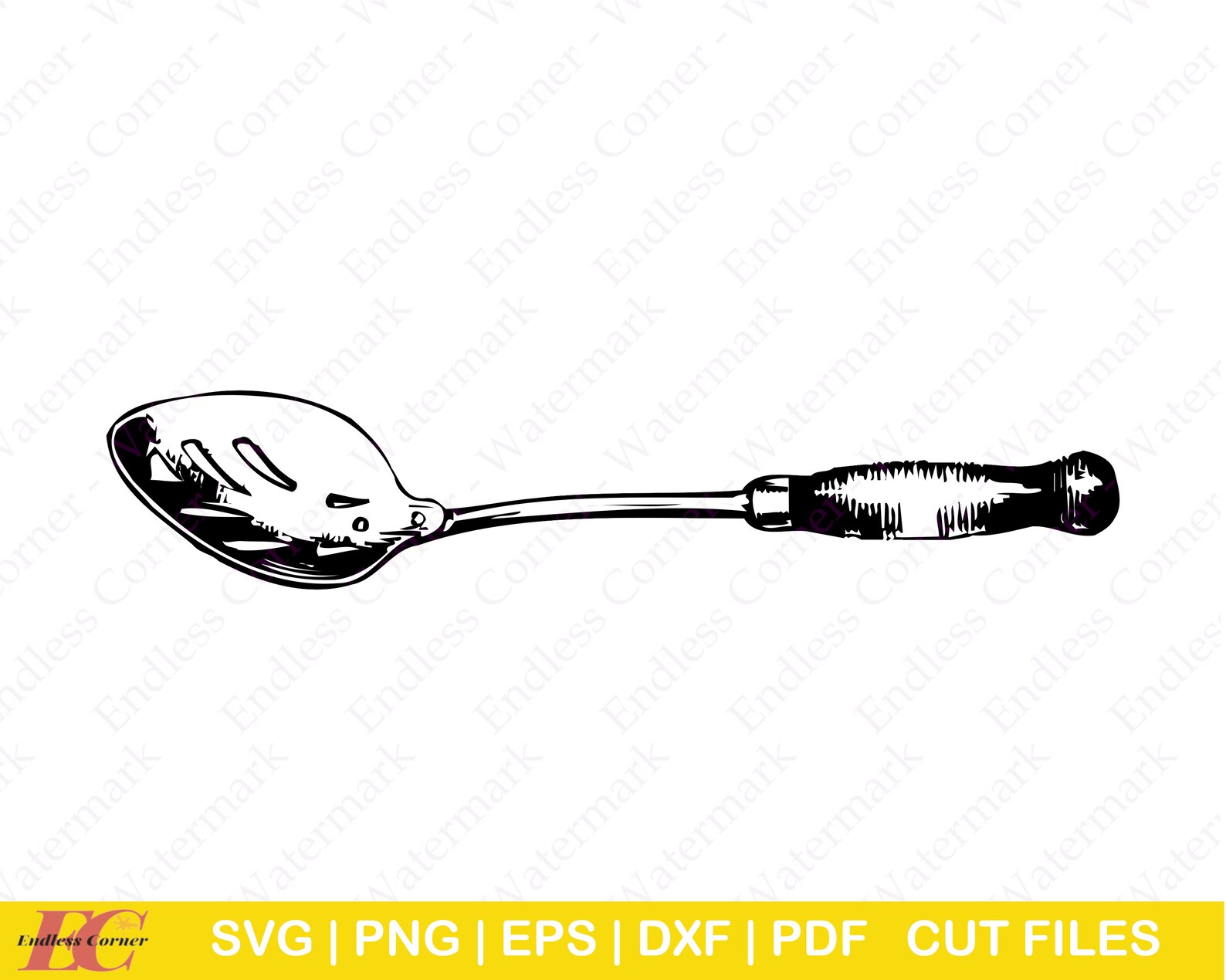 Kitchen Slotted Spoon Digital Instant Download Cut Files Etsy