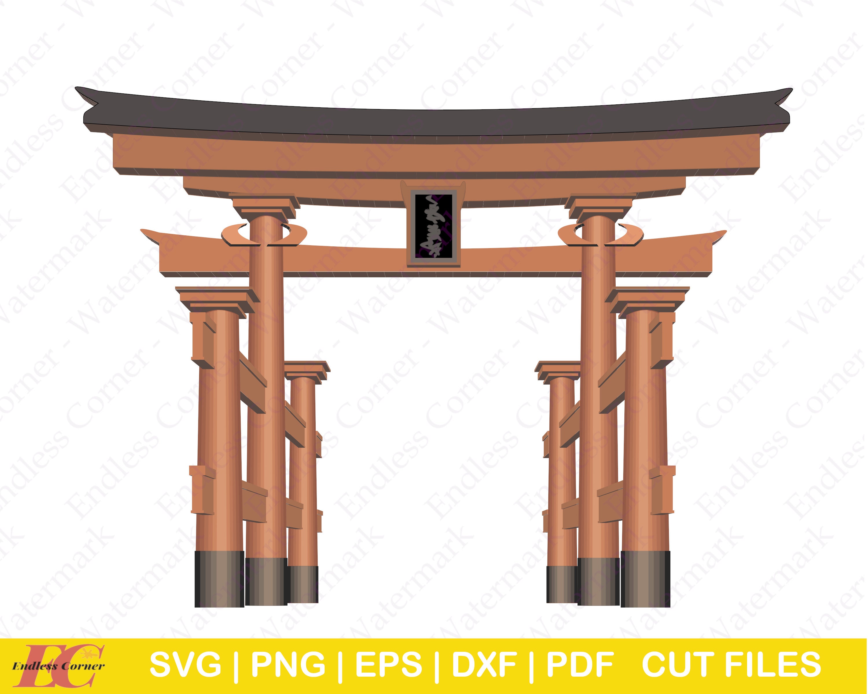 Japanese Torii Gate SVG Cut File Designs Digital Drawings Etsy Australia