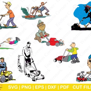 9 Mähen Rasen SVG geschnitten Datei-Designs, digitale Zeichnungen Instant Download, ClipArt, PNG, EPS, Cricut, Canva, Silhouette mit kommerziellen Nutzung