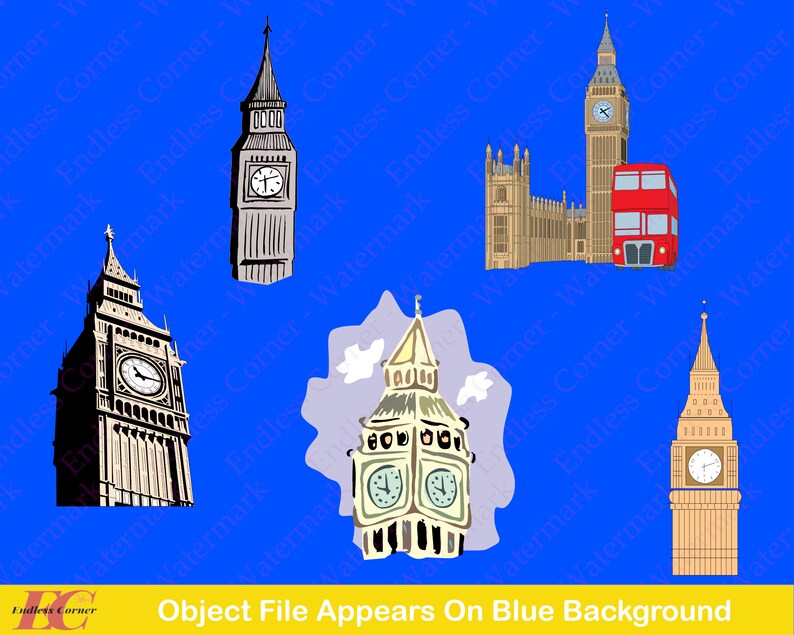 5 Big Ben Clock Digital Drawings Instant Download Cut Files Etsy