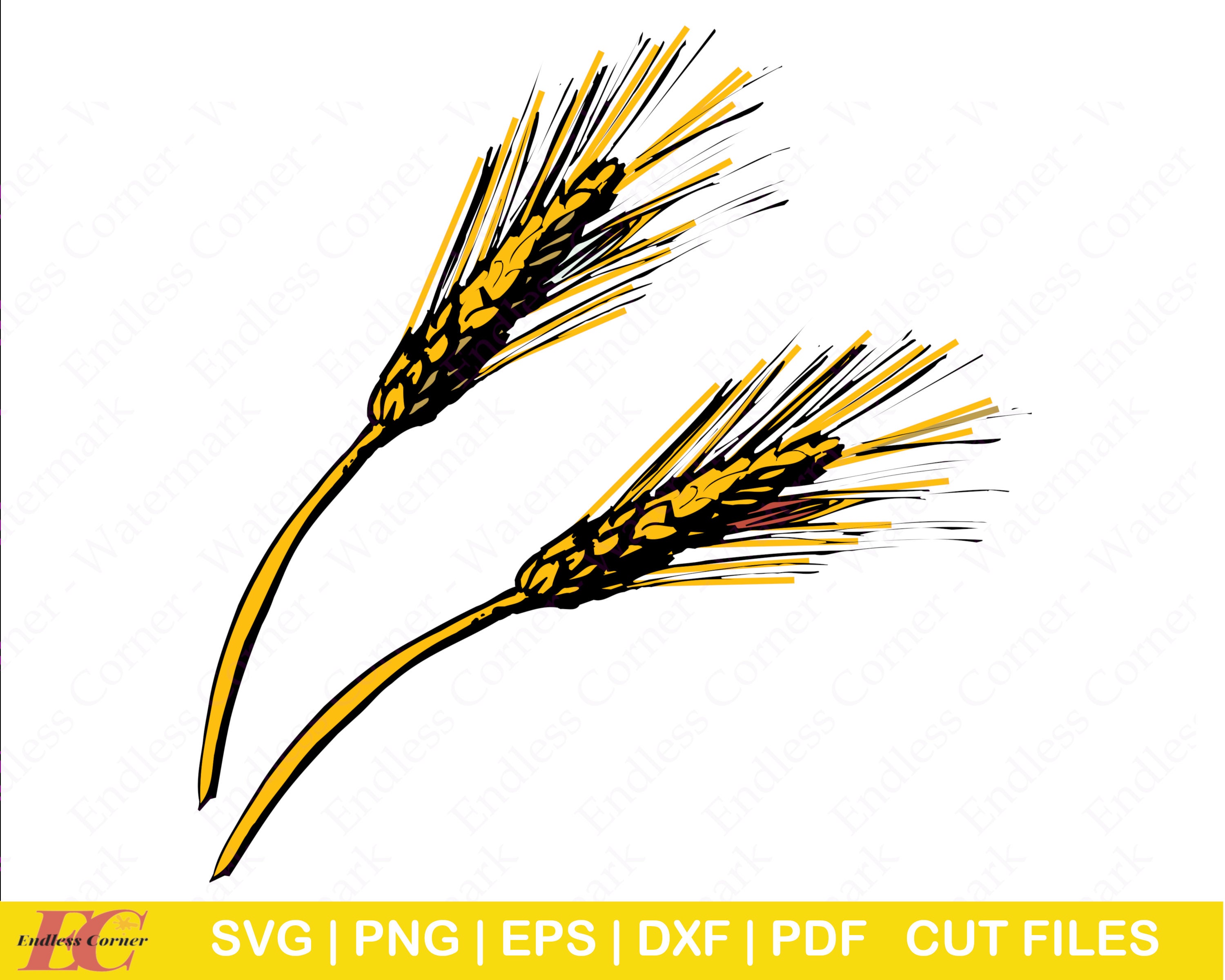 Farm Crop Wheat Stalk Digital Instant Download Cut Files | Etsy