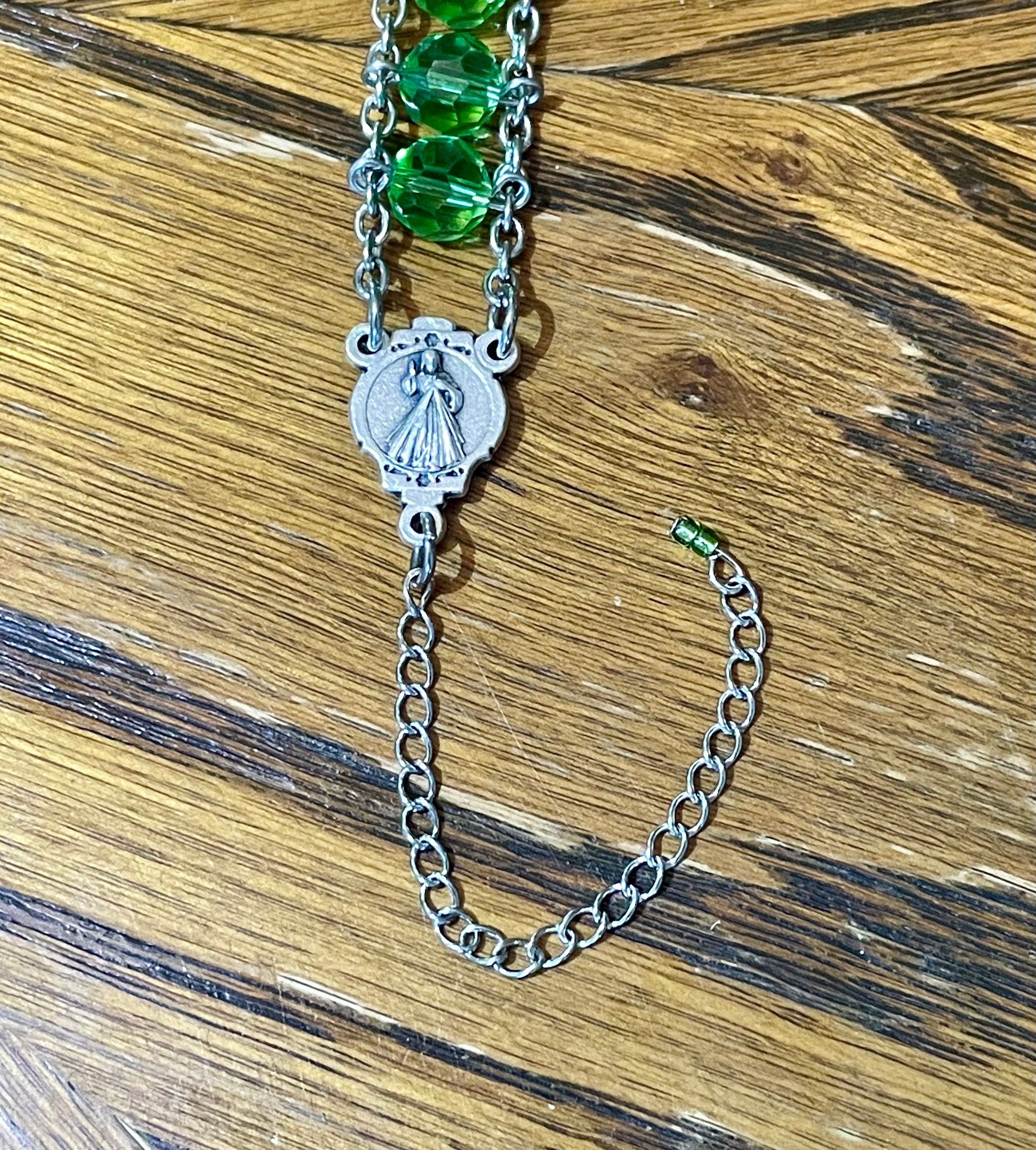 August Birthstone peridot Ladder Rosary Bracelet Catholic - Etsy