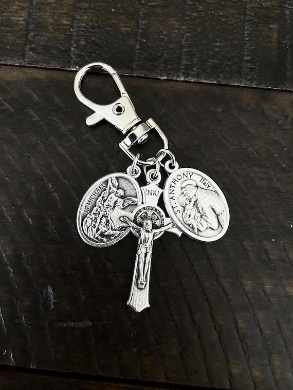 Choose 2 Medals Patron Saints Keychain | Catholic Gift for Men and Women