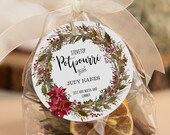Stovetop Potpourri Gift Tag, EDITABLE Treats Favor Label, Instant Download, Reception Favor, Corjl 017-34GT